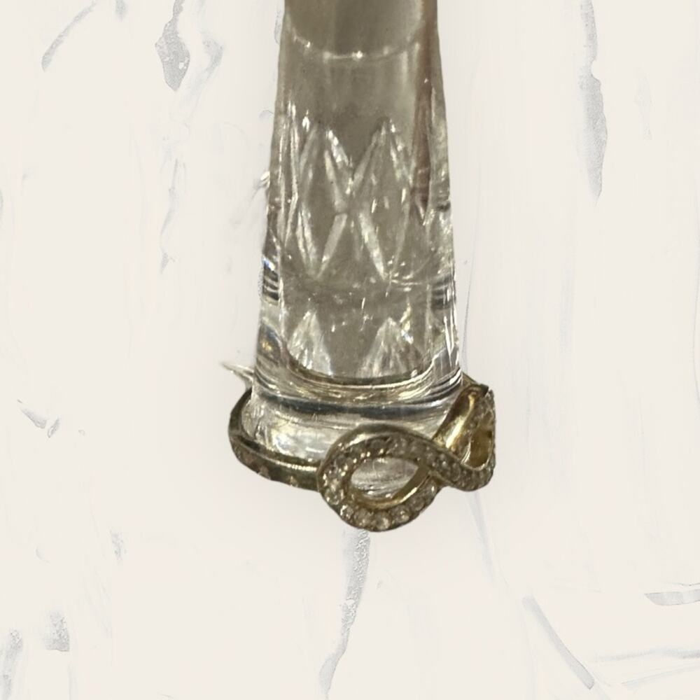 925 Sterling‎ Silver Faux Diamond Infinity Ring